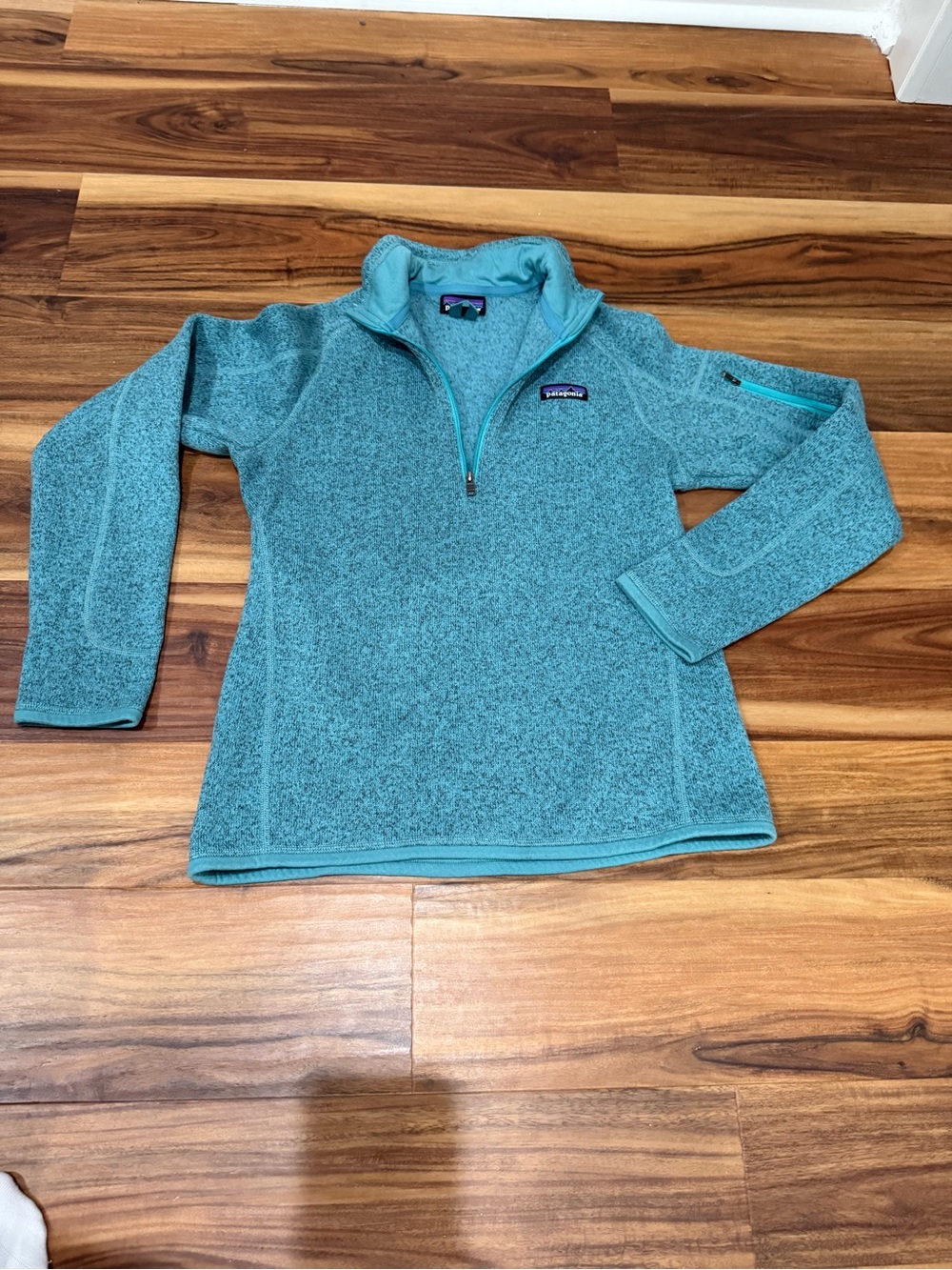 Patagonia Teal Heathered Quarter-Zip Fleece Pullover